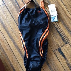 Speedo Quantum Spliced Swimsuit 6US Blk/Orange